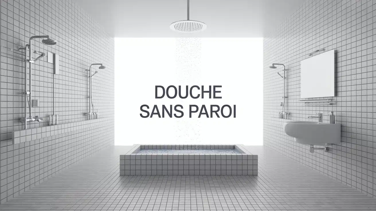 Douche sans paroi pour salle de bains sans inondation