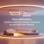Faux plafond lumineux LED moderne, halo doux