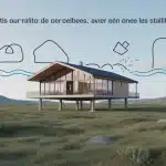 Maison sur pilotis avec espace ventilé sous plancher pour isolation thermique