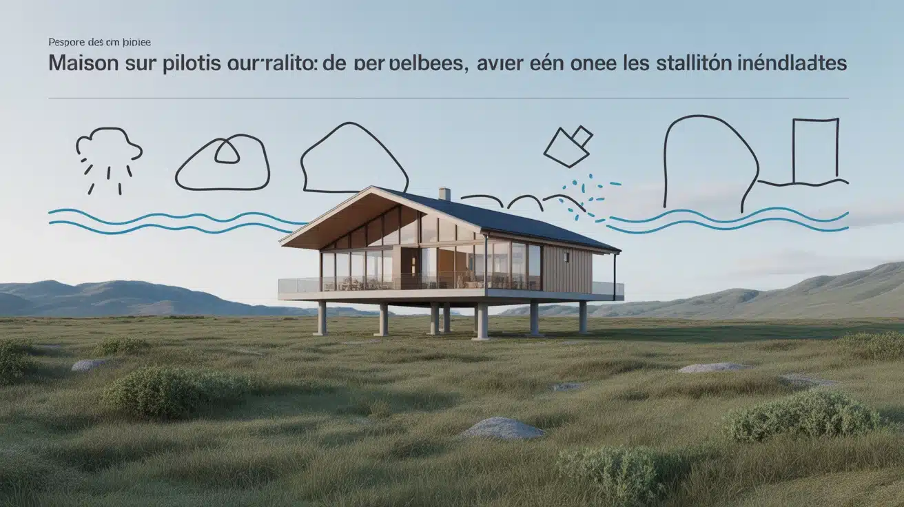 Maison sur pilotis avec espace ventilé sous plancher pour isolation thermique