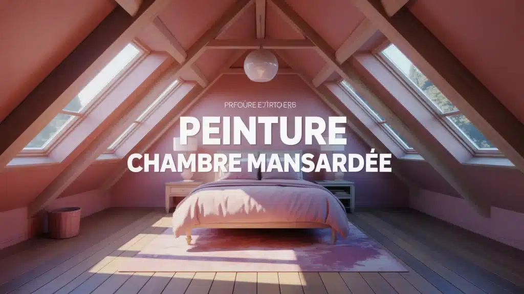 Peinture chambre mansardée : mur d’accent et rampants clairs pour agrandir