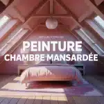 Peinture chambre mansardée : mur d’accent et rampants clairs pour agrandir