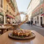René Socca au bar à Nice, socca chaude