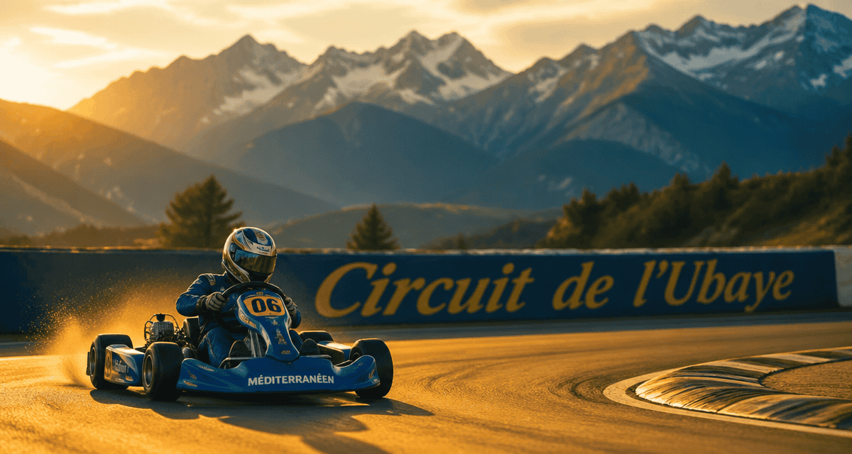 karting barcelonnette piste montagne coucher de soleil