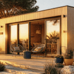 bungalow préfabriqué façade bois clair terrasse design