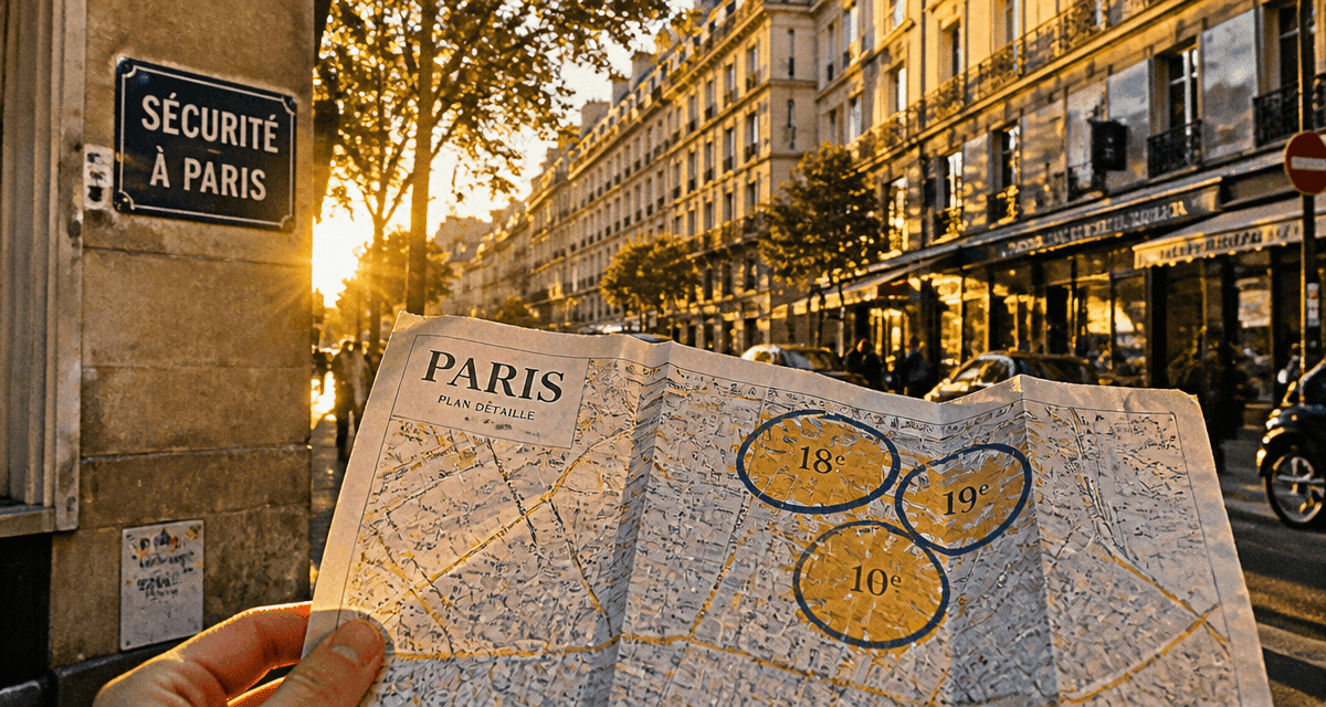 carte quartier dangereux paris sur boulevard au coucher du soleil