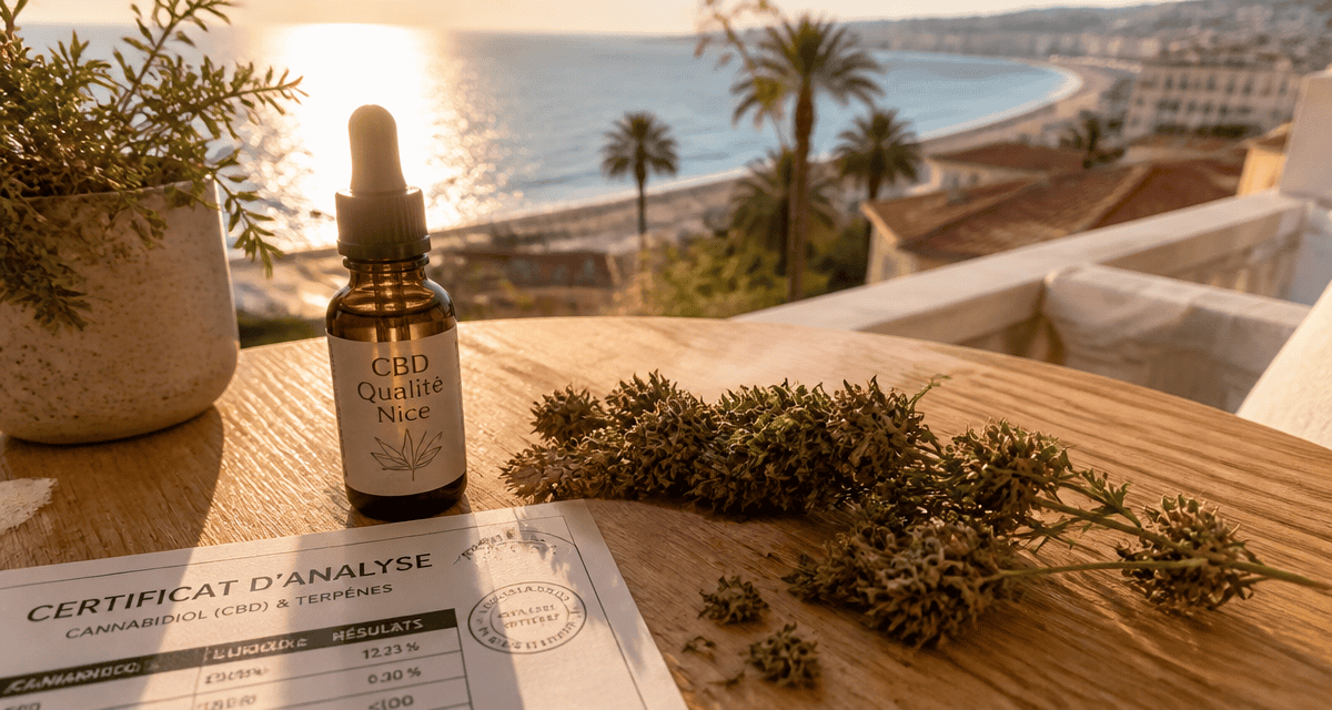 CBD Nice huile et fleurs sur terrasse