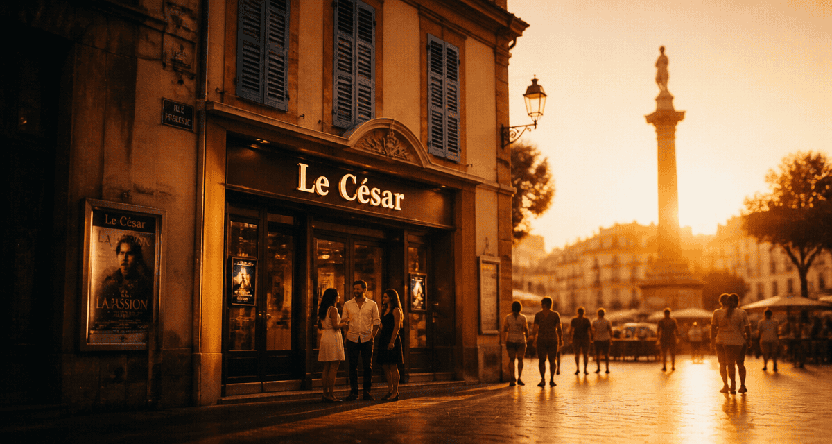 cinema marseille le cesar facade au coucher de soleil