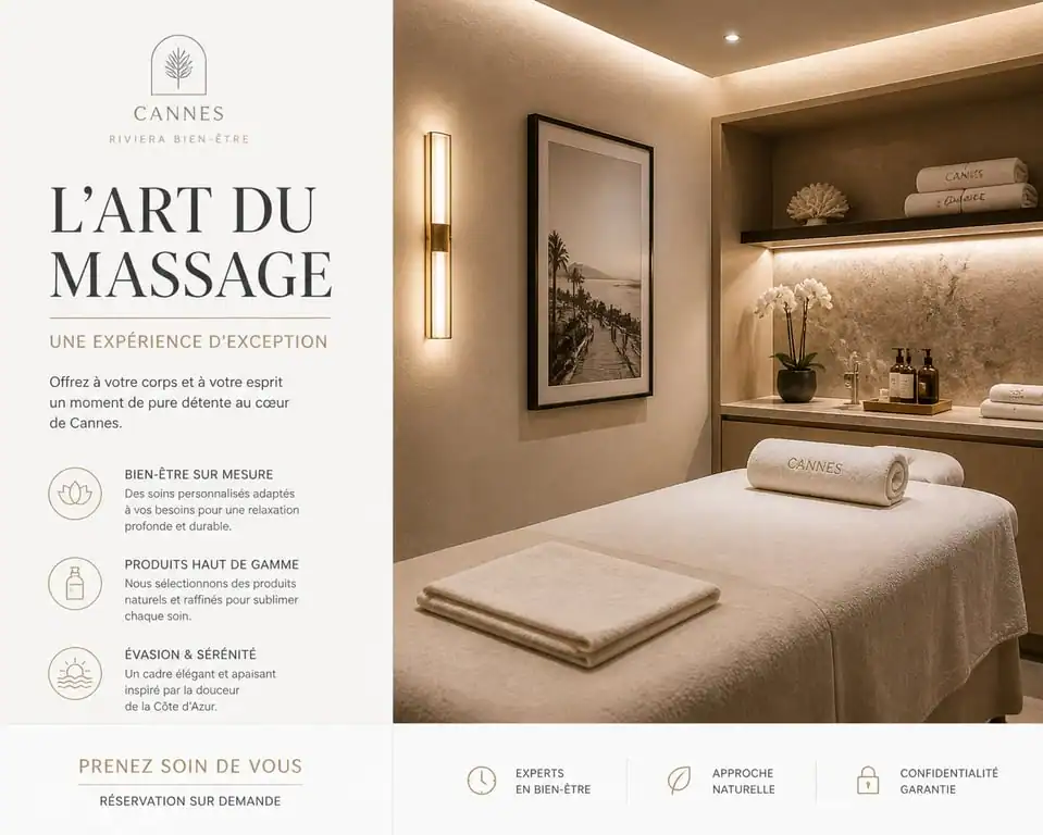 Ambiance feutrée et luxueuse de l'institut Luxeva Cannes