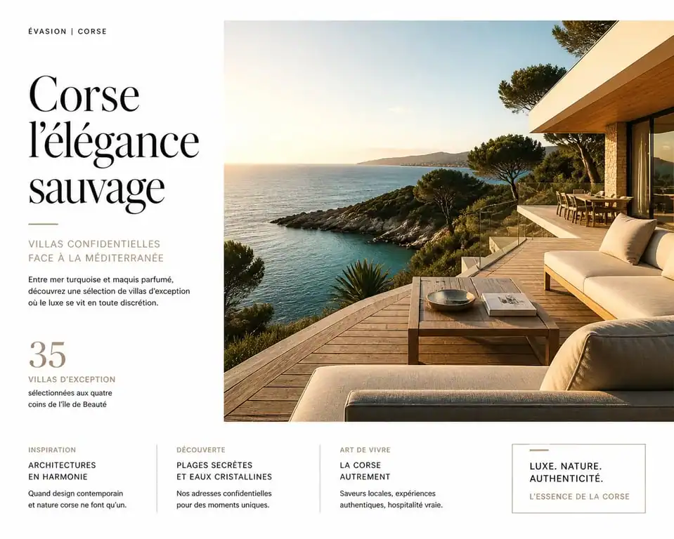 Villa de luxe en bord de mer en Corse avec vue panoramique sur la Méditerranée