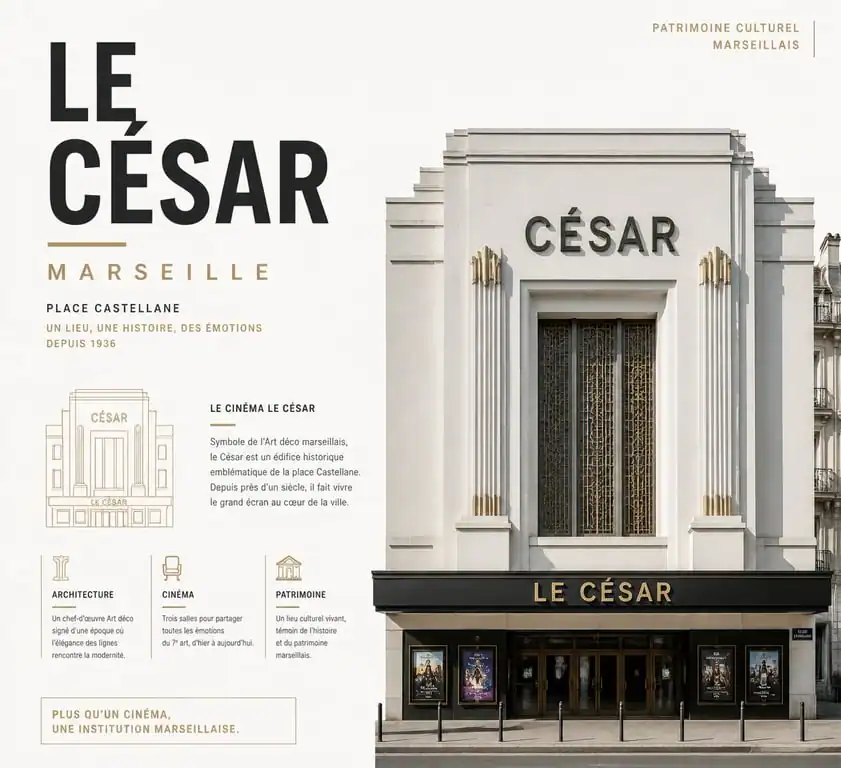 Façade du cinéma Le César, place Castellane à Marseille, projet de réouverture culturelle