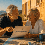 couple seniors dossier séjour chèque-vacances agirc arrco terrasse méditerranée