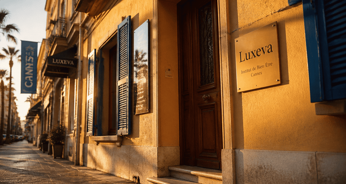 luxeva cannes entrée institut bien-être façade dorée