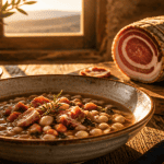 panzetta corse roulée et morceaux dans soupe