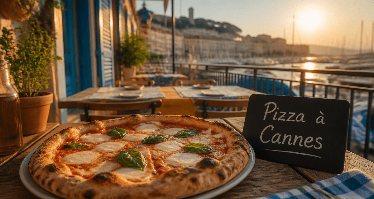 Pizza à Cannes artisanale sur terrasse avec vue port