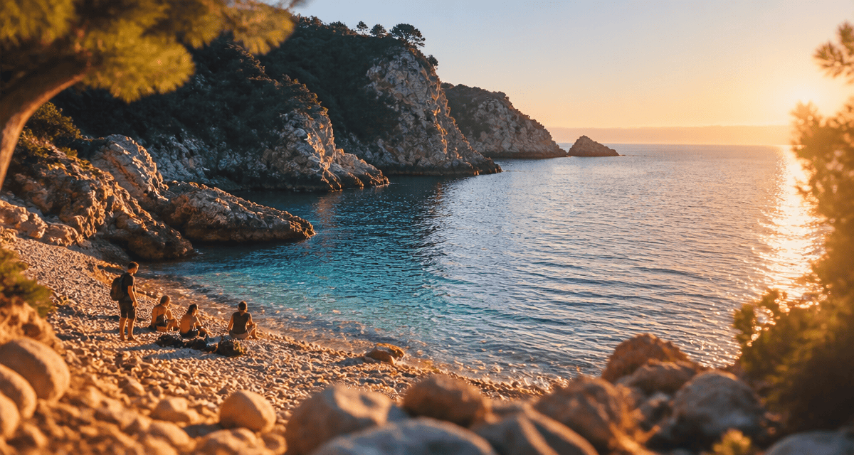 plage de la calade galets mer falaises