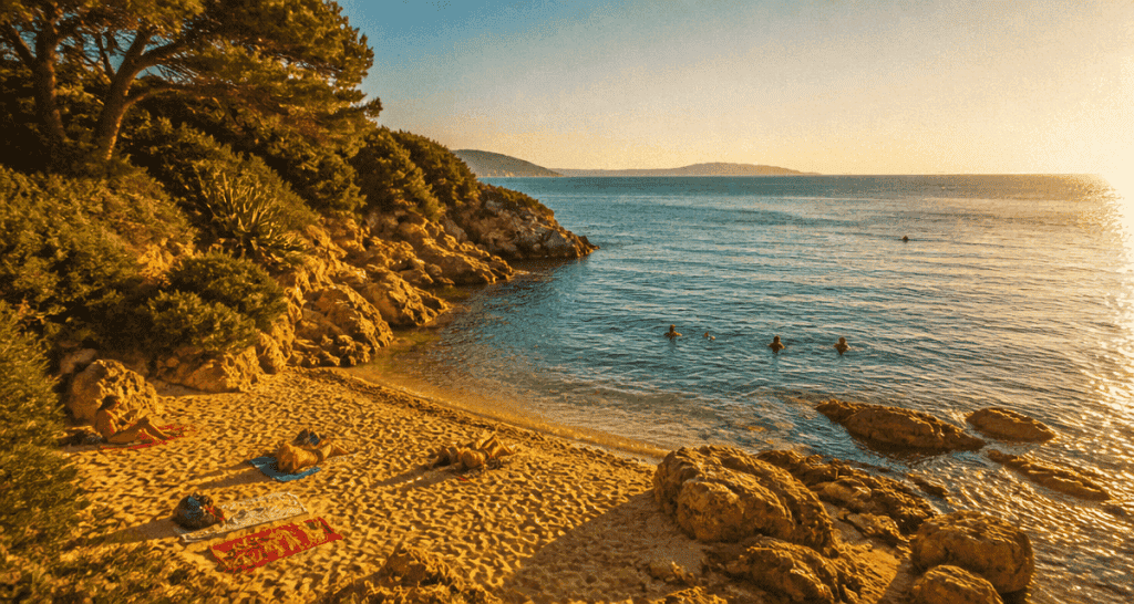 plage du trelus sable ocre mer méditerranée