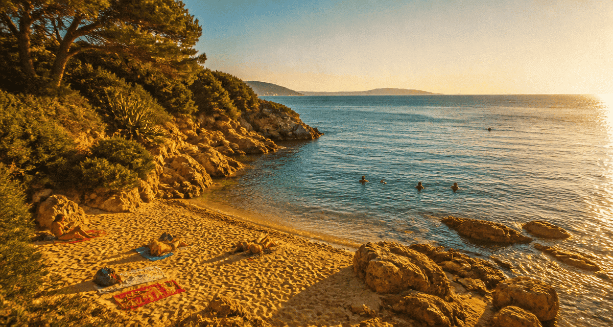 plage du trelus sable ocre mer méditerranée