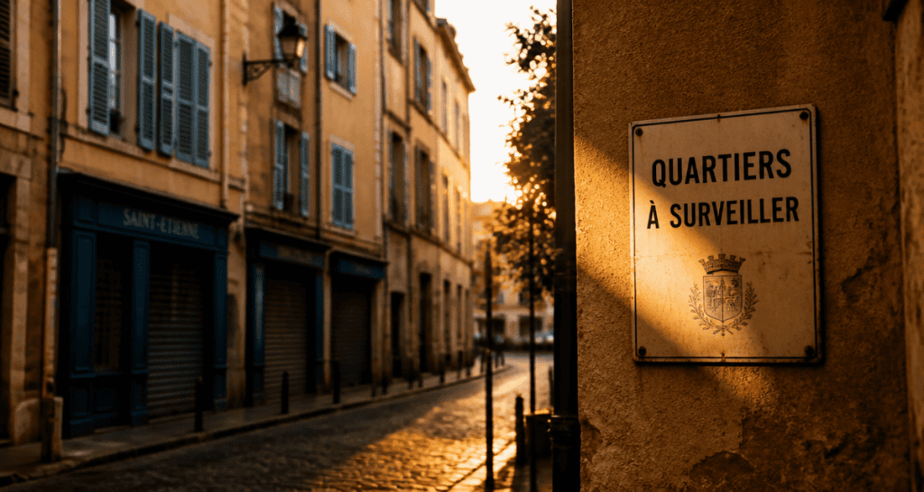 saint-etienne quartiers à éviter panneau