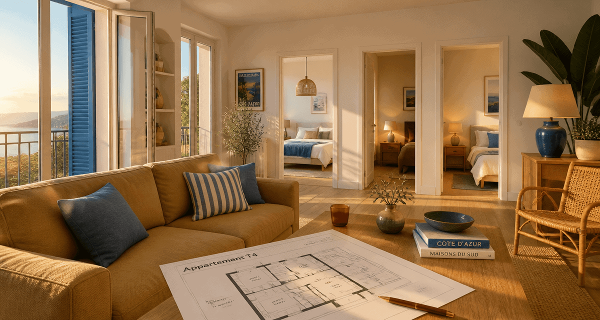 appartement t4 séjour lumineux et trois chambres