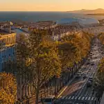 avenue du prado marseille au coucher du soleil
