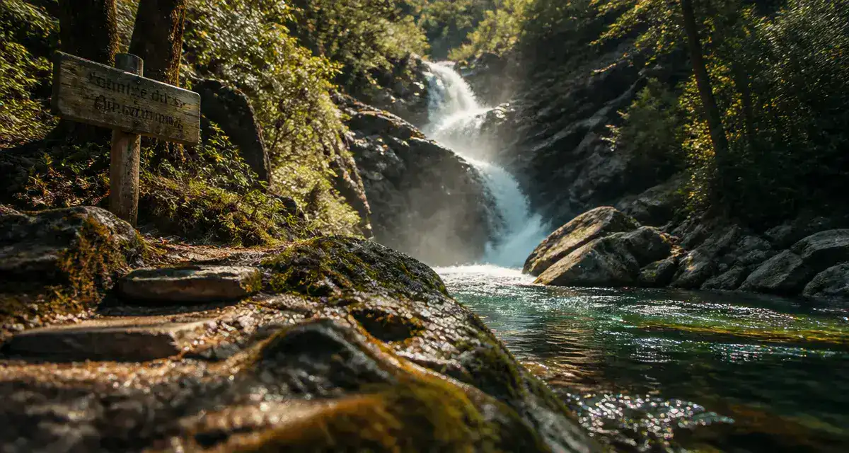 Cascade de sorio au Nebbio, rochers et pont génois, sentier du patrimoine