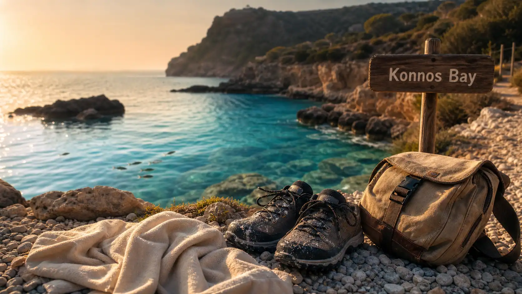 Chypre plage à Konnos Bay : eau turquoise et crique rocheuse