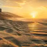 Côte atlantique française : plage sauvage et Dune du Pilat au golden hour