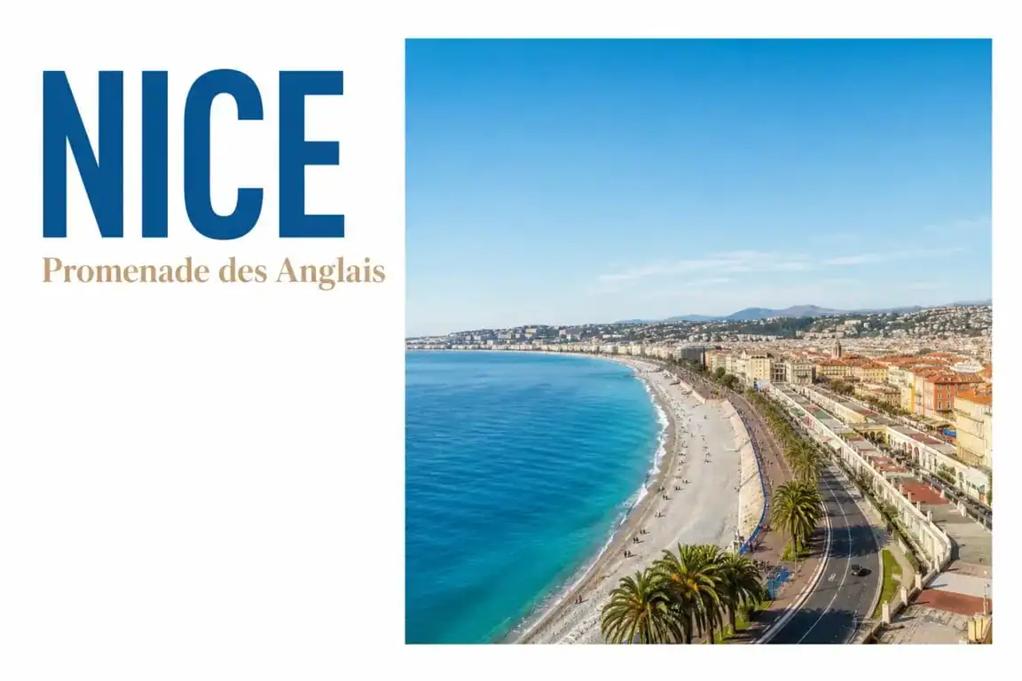 Vue panoramique de Nice et de la Promenade des Anglais illustrant l'attractivité de la ville