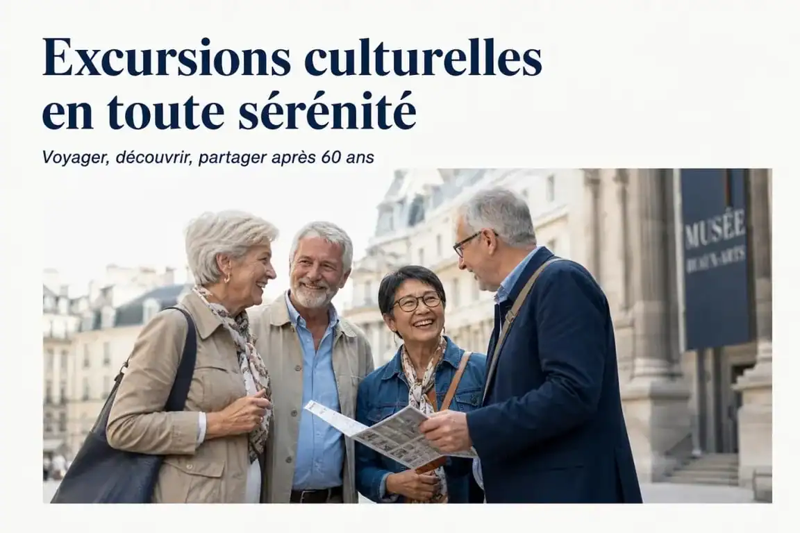 Groupe de seniors en voyage organisé pour personnes seules de 60 ans et plus