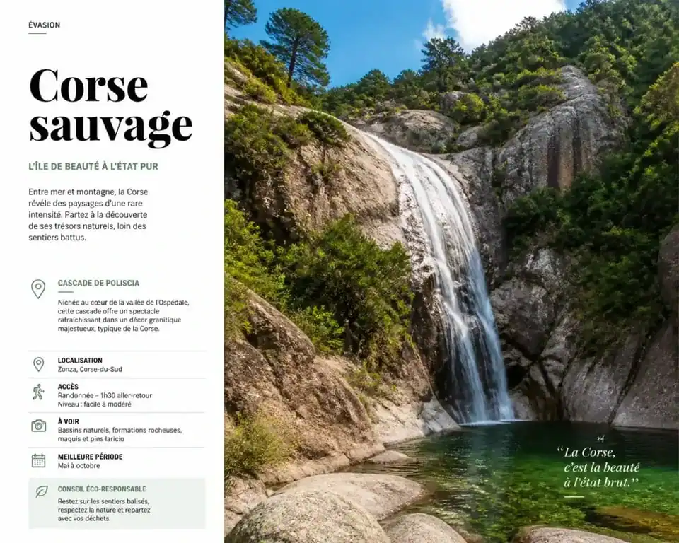 Cascade de Sorio dans le Nebbio en Haute-Corse, un site naturel préservé pour la randonnée