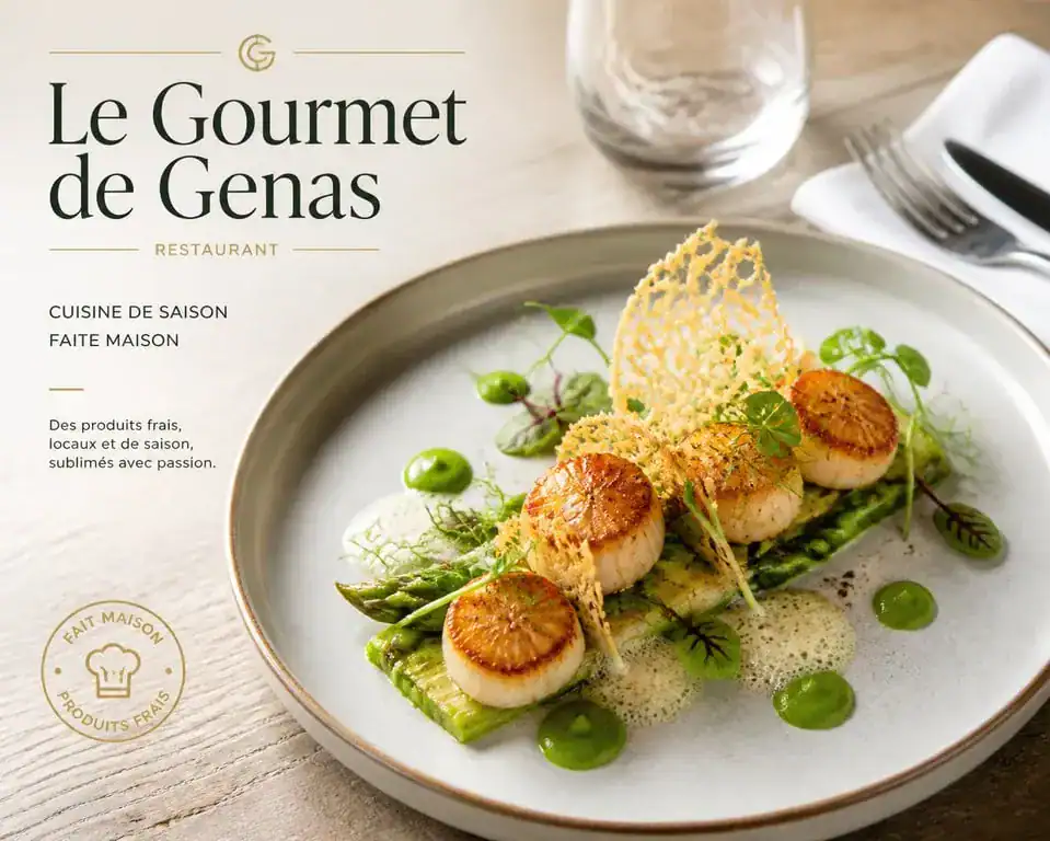 Plat signature du restaurant Le Gourmet de Genas, cuisine française et italienne