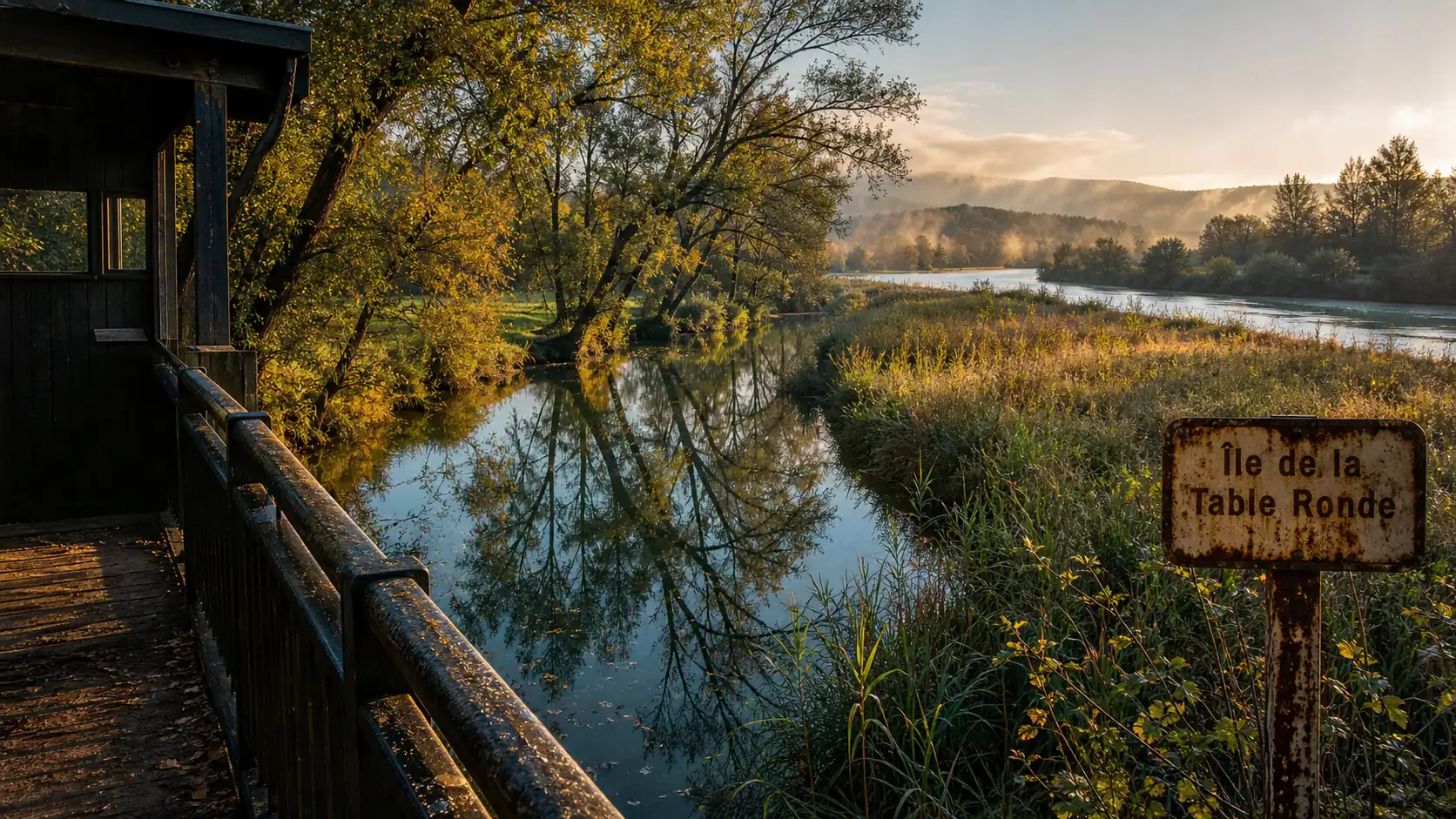 L’île de la table ronde près de Lyon, lônes et nature sauvage