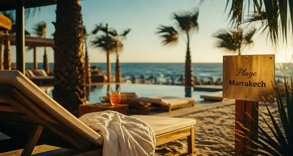 marrakech plage : transat au beach club, piscine et évasion vers l’océan