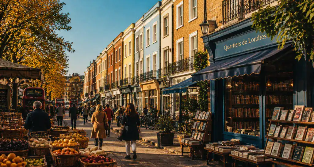 rue quartier londres marché maisons georgiennes