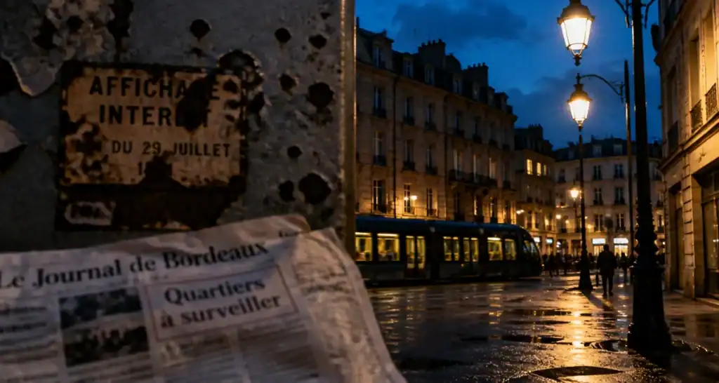 Quartiers de bordeaux à éviter : rue bordelaise au crépuscule