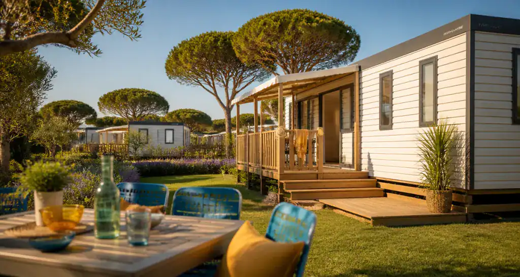 tarif location mobil home à lannée terrasse bois