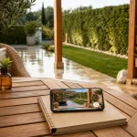 Aménagement jardin IA gratuit sur smartphone, terrasse jardin inspirée