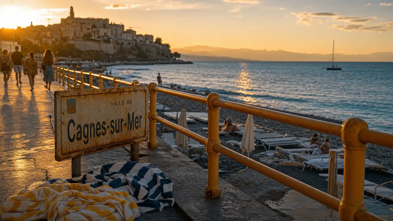 Coucher de soleil à Cagnes-sur-Mer, cannes sur mer, Promenade de la Plage