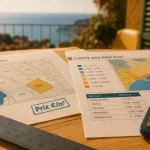 Carte prix moyen appartement Côte d Azur avec repères €/m²