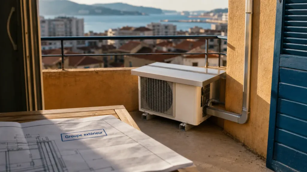 Poser une climatisation sur un balcon à Toulon sans dénaturer la façade