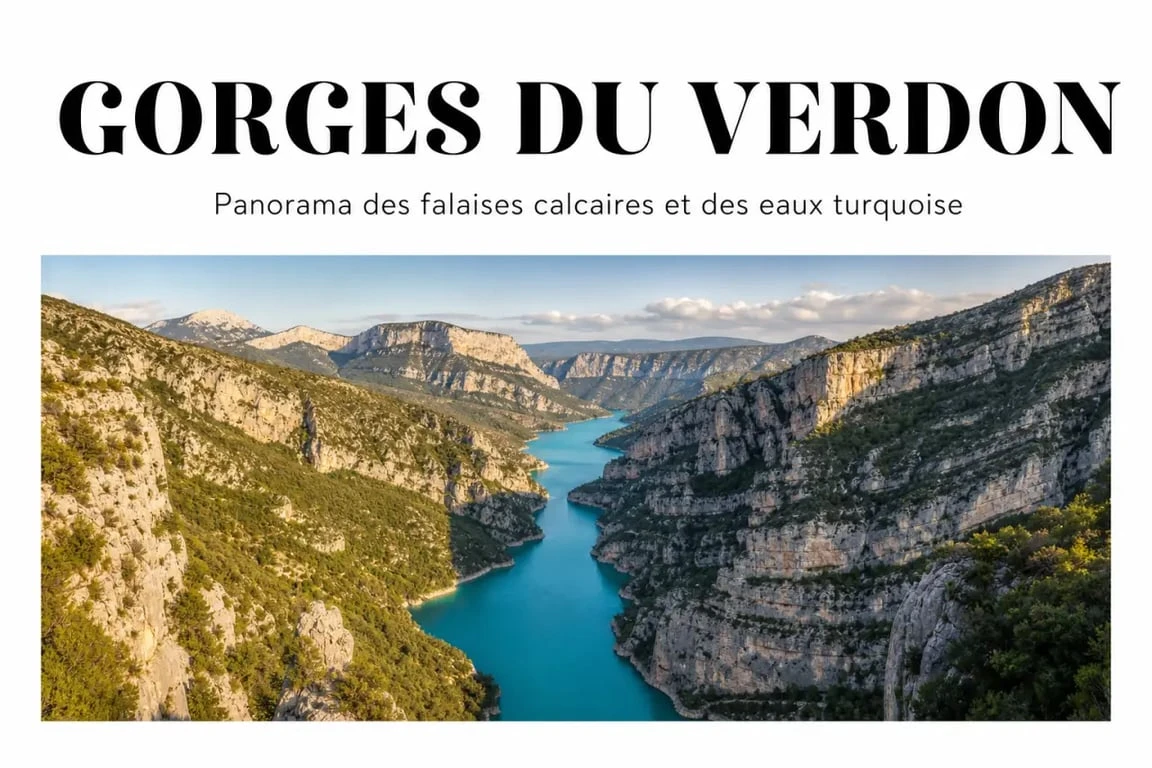 Paysage spectaculaire des Gorges du Verdon, destination incontournable pour visiter les villages et la nature sauvage.