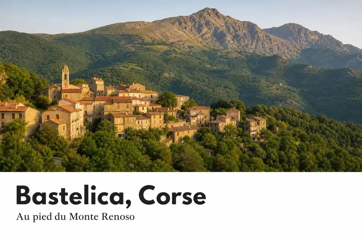 Village de Bastelica en Corse au pied du Monte Renoso