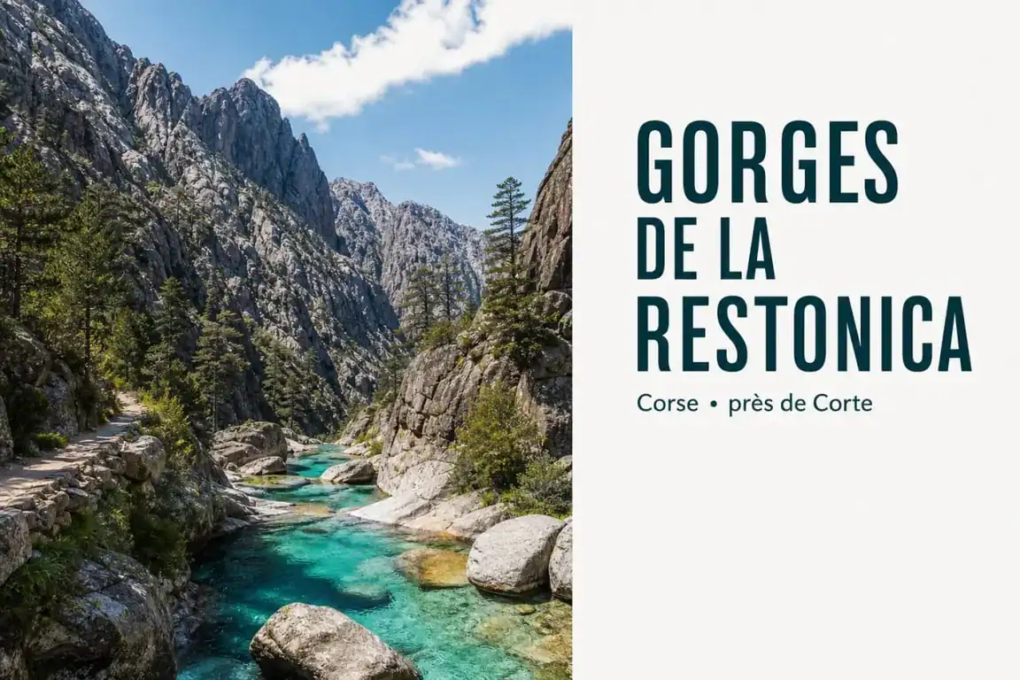 Les gorges de la Restonica près de Corte, avec vasques naturelles et paysage de montagne en Corse