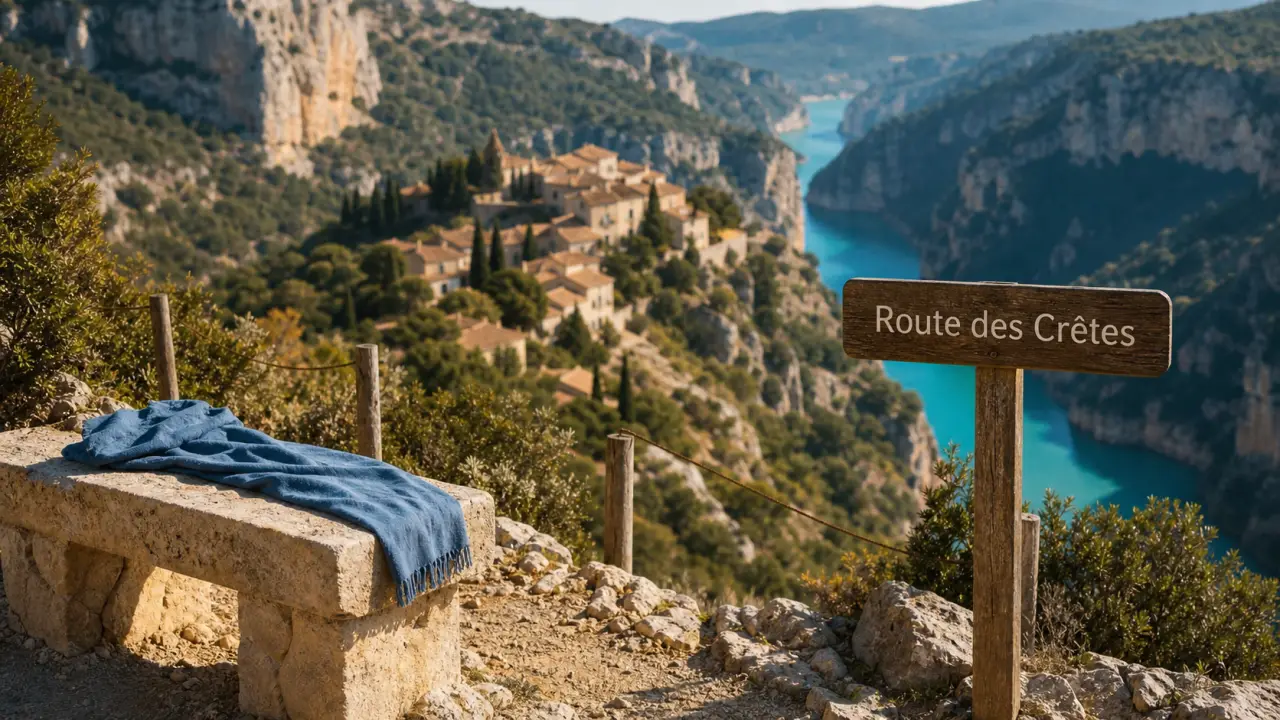 Photo gorges du Verdon ville : vue belvédère canyon turquoise