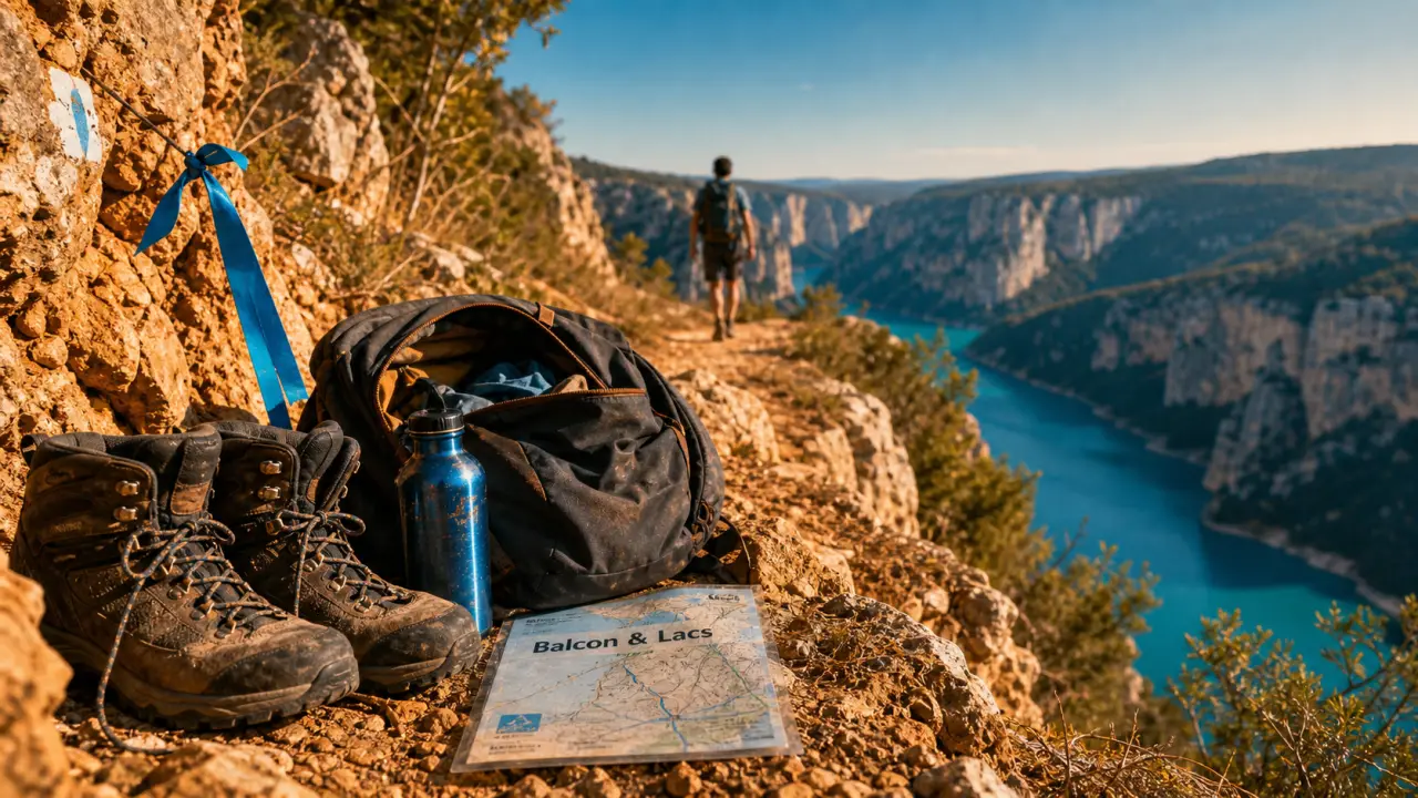 Gorges du Verdon - randonnée Balcon & Lacs, sentier au-dessus des eaux turquoise