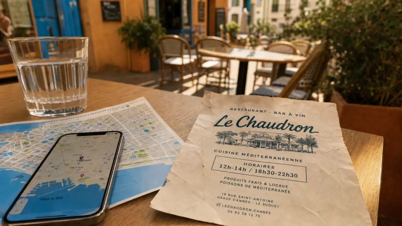 Le chaudron antibes : horaires 12h-14h et 18h30-22h30