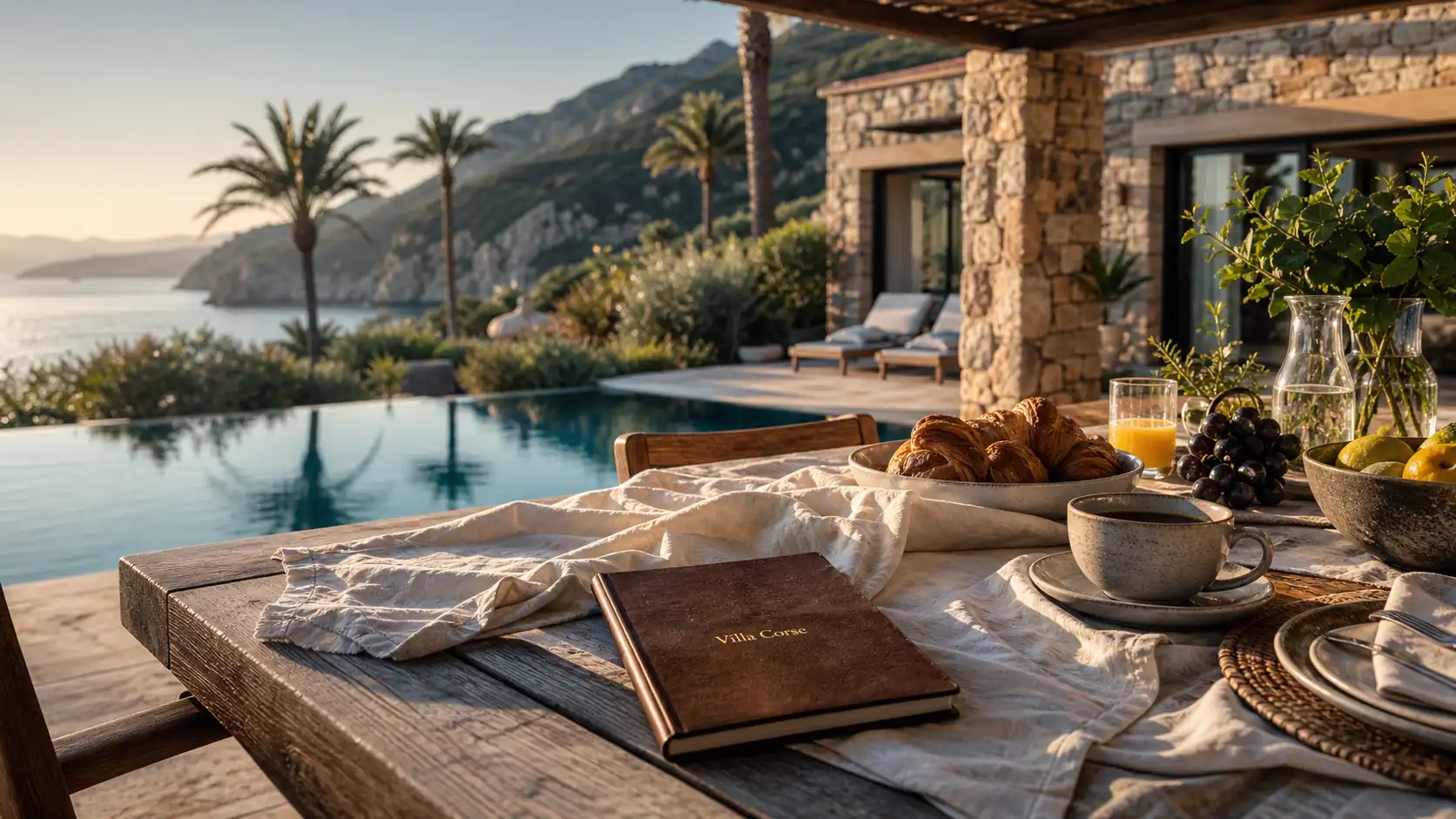 Location villa corse luxe : piscine privée et vue mer, villa de luxe en Corse
