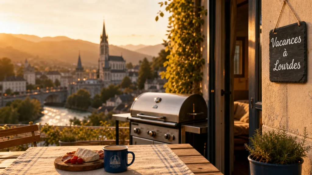 Terrasse d’hébergement pour lourdes vacances près du Sanctuaire à Lourdes