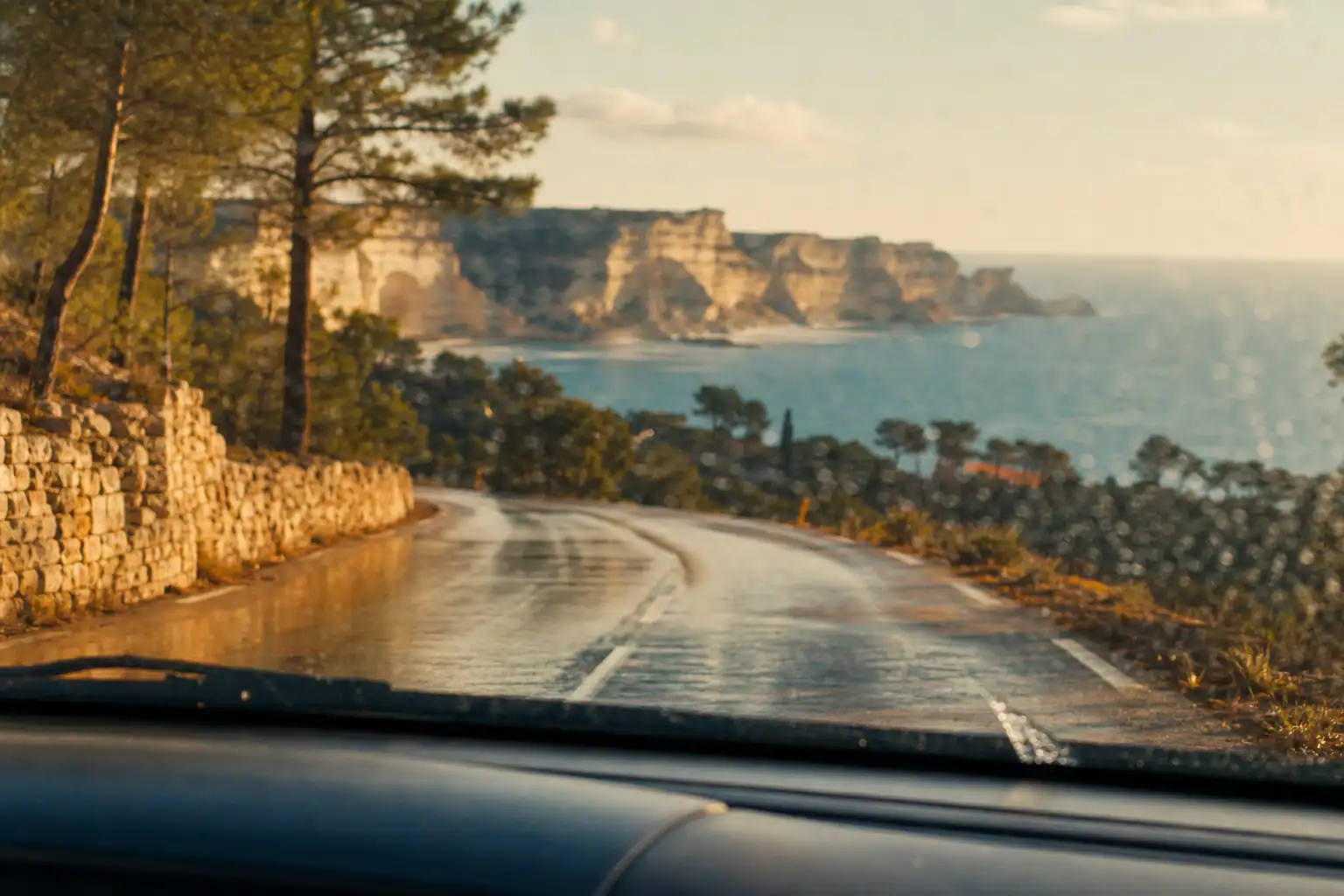 Propriano Bonifacio distance sur route sinueuse en Corse